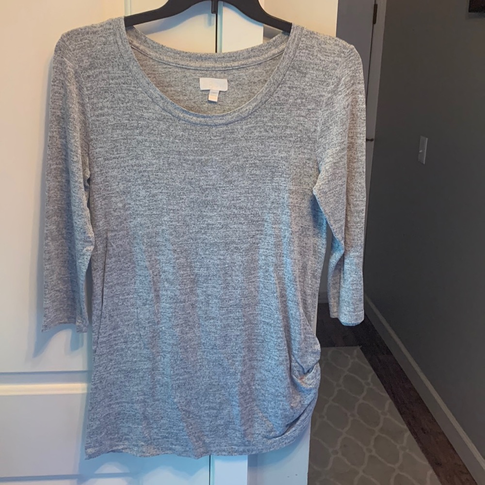 Maternity long sleeve tie cinched side